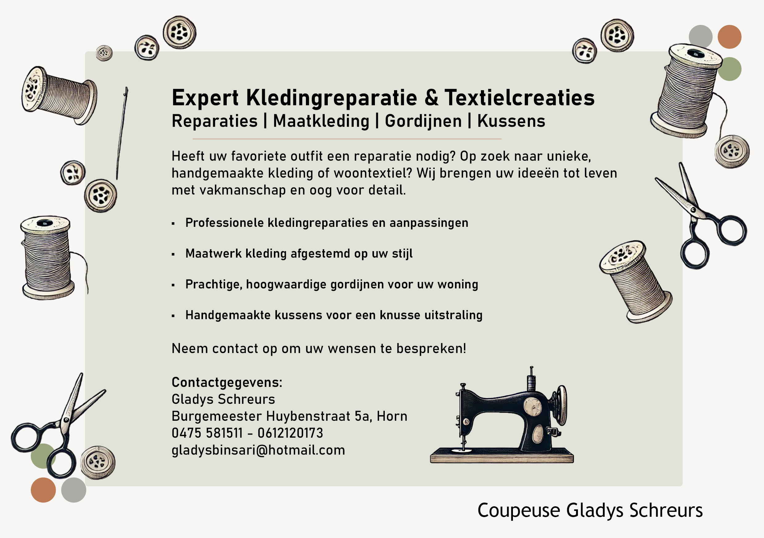 Coupeuse Gladys Schreurs advertentie.jpg