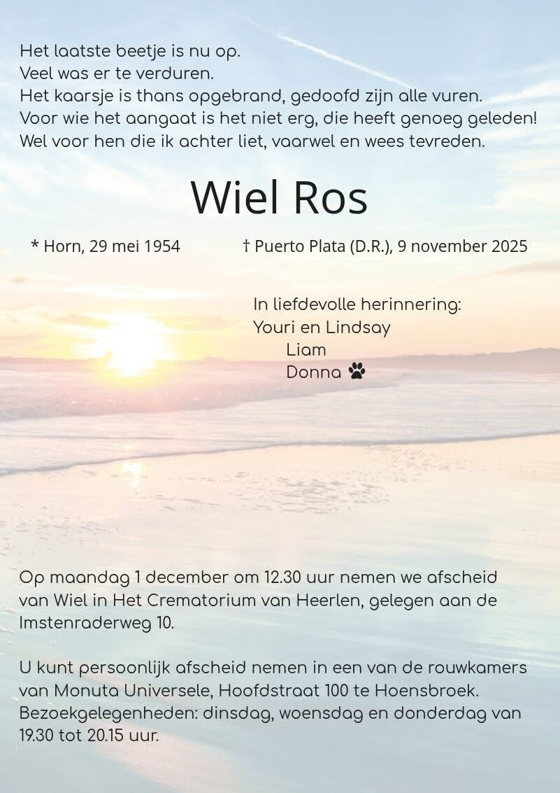 Overlijdensbericht Wiel Ros.jpg Overlijdensbericht Wiel Ros.jpg