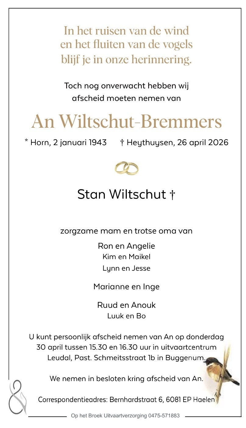 overlijden An Wiltschut.jpg overlijden An Wiltschut.jpg